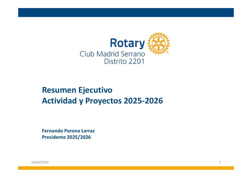 Memoria Año 2025 /26: Presidencia Fernando Perona Larraz